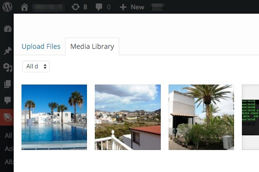 Add and Upload new photos in your gallery with the media library