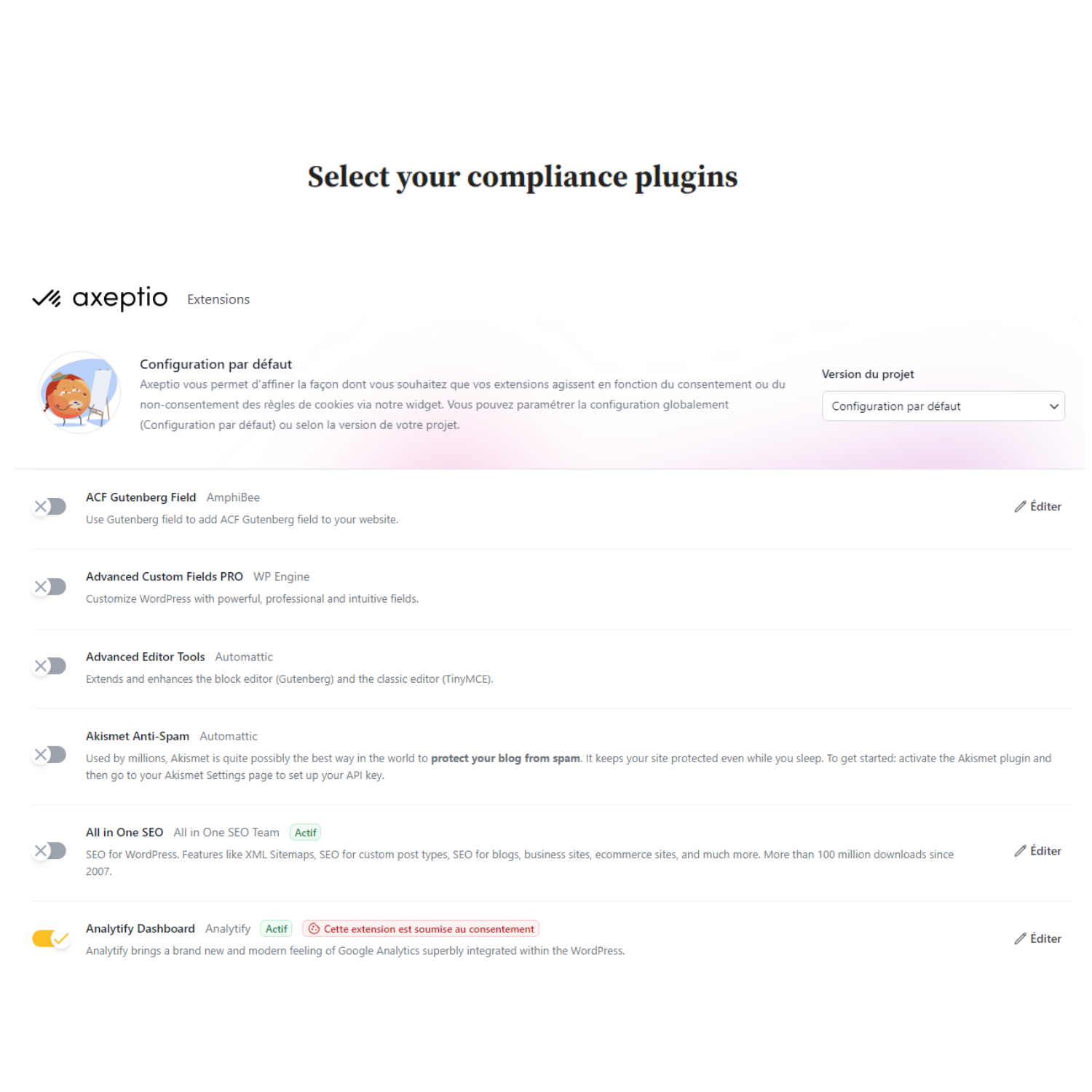 Select your plugin connected with the vendorDB
