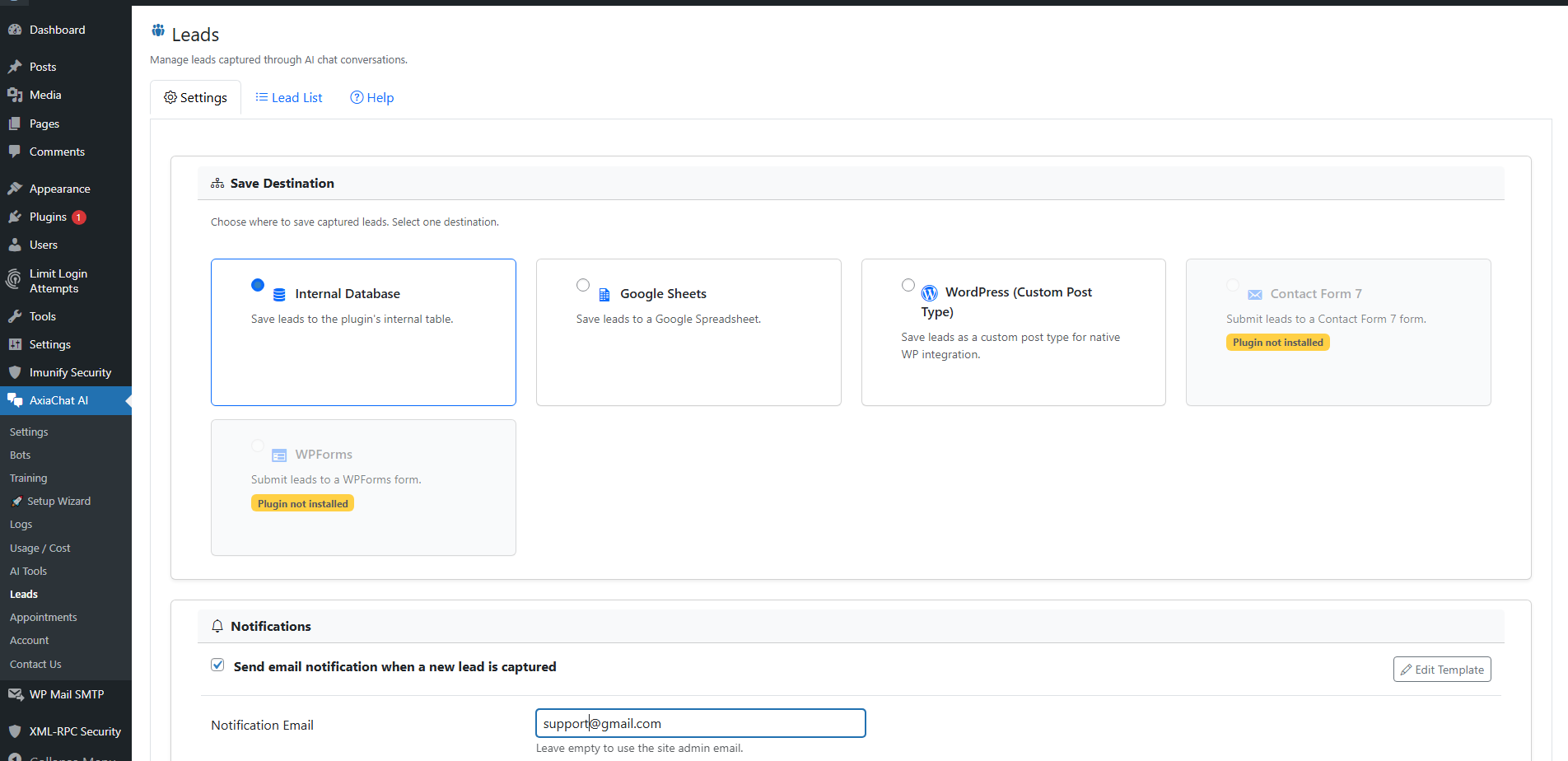 **Lead Capture Dashboard** – View, filter, and export leads collected automatically by the chatbot during conversations