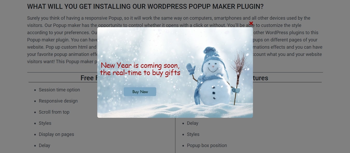 Popup Maker - front end popup example