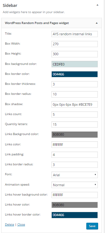 Random Posts - front end