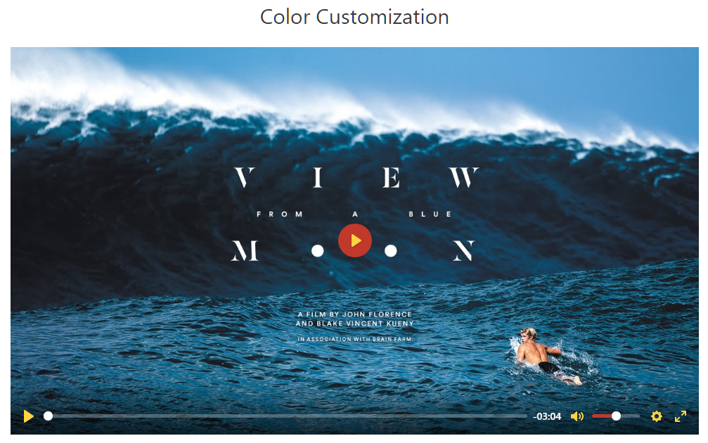 Video Player widget/addon options