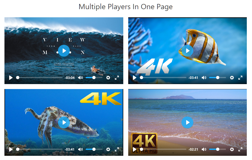 Video Player widget/addon options