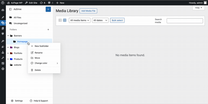 Move folders easily within the folder tree structure.