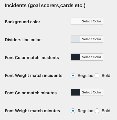 AZScore Settings (Match incidents)