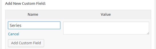When creating a post add a new custom field; if the custom field doesn't exist click the Enter new link.