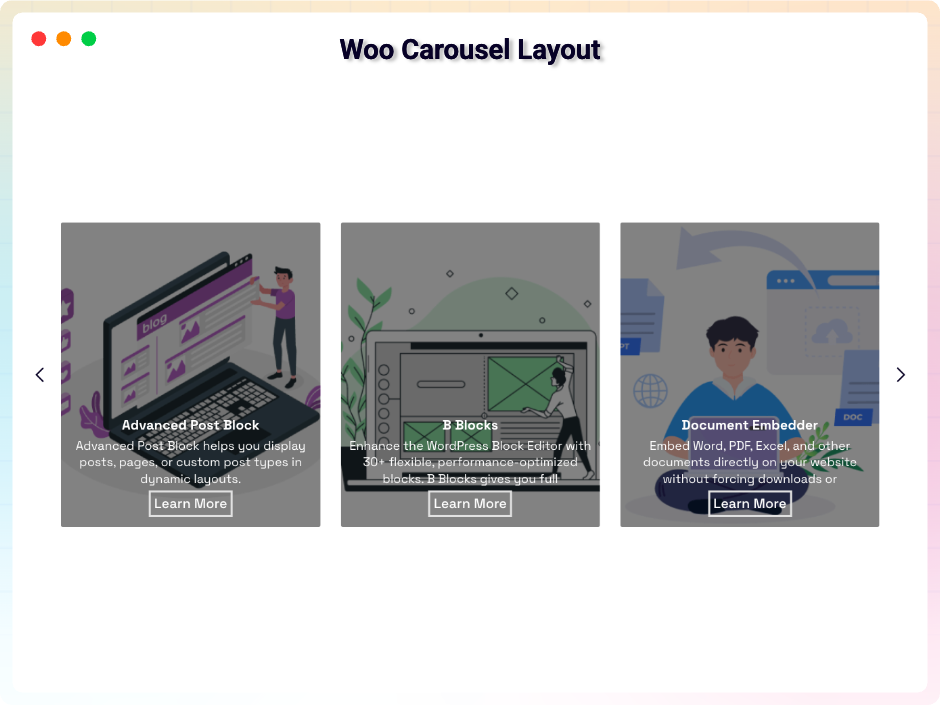 Posts Carousel Layout Center Style
