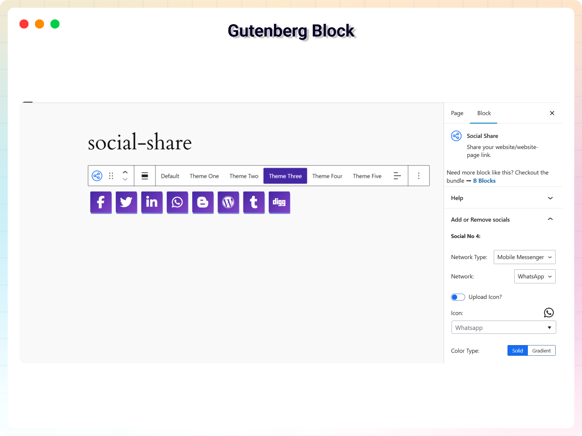 Gutenberg Block Settings