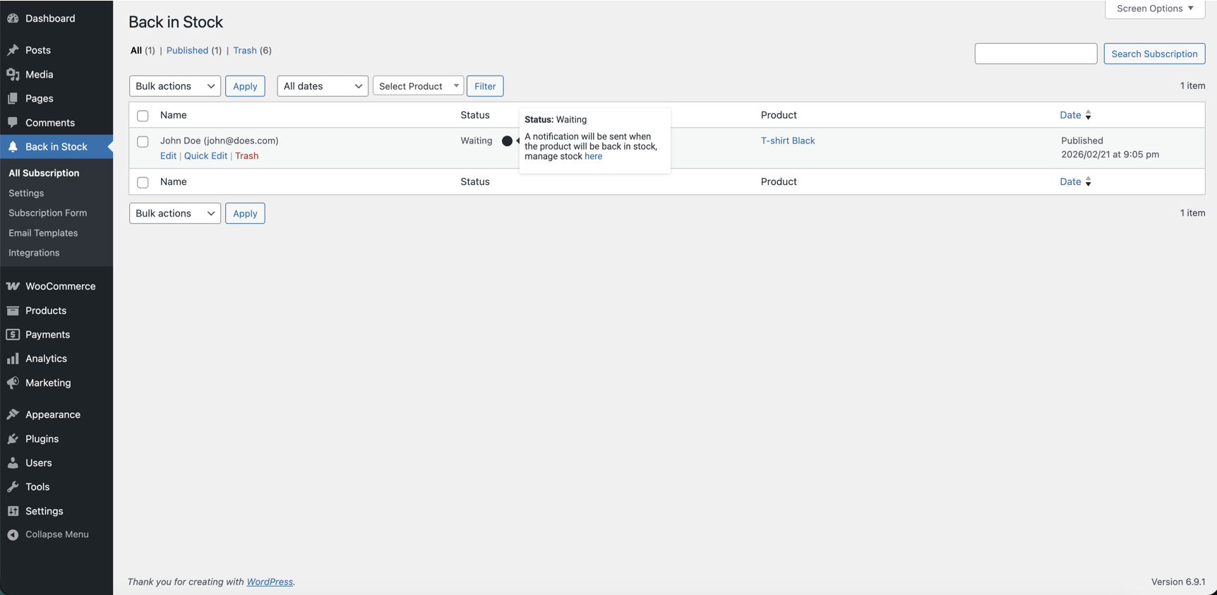Settings - Email Templates with Send Test Email buttons