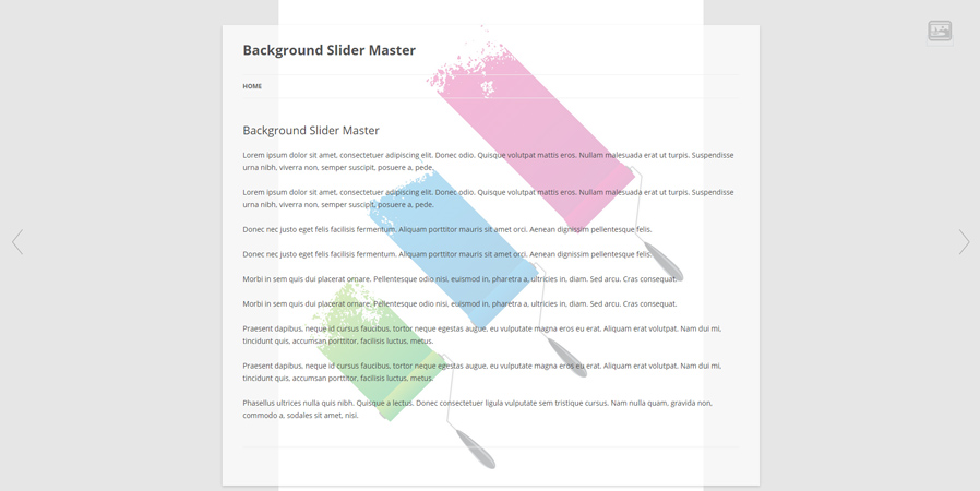 background-slider-master-4.jpg shows an example of the original image ratio enabled on a traditional background slider without the thumbnail navigation.