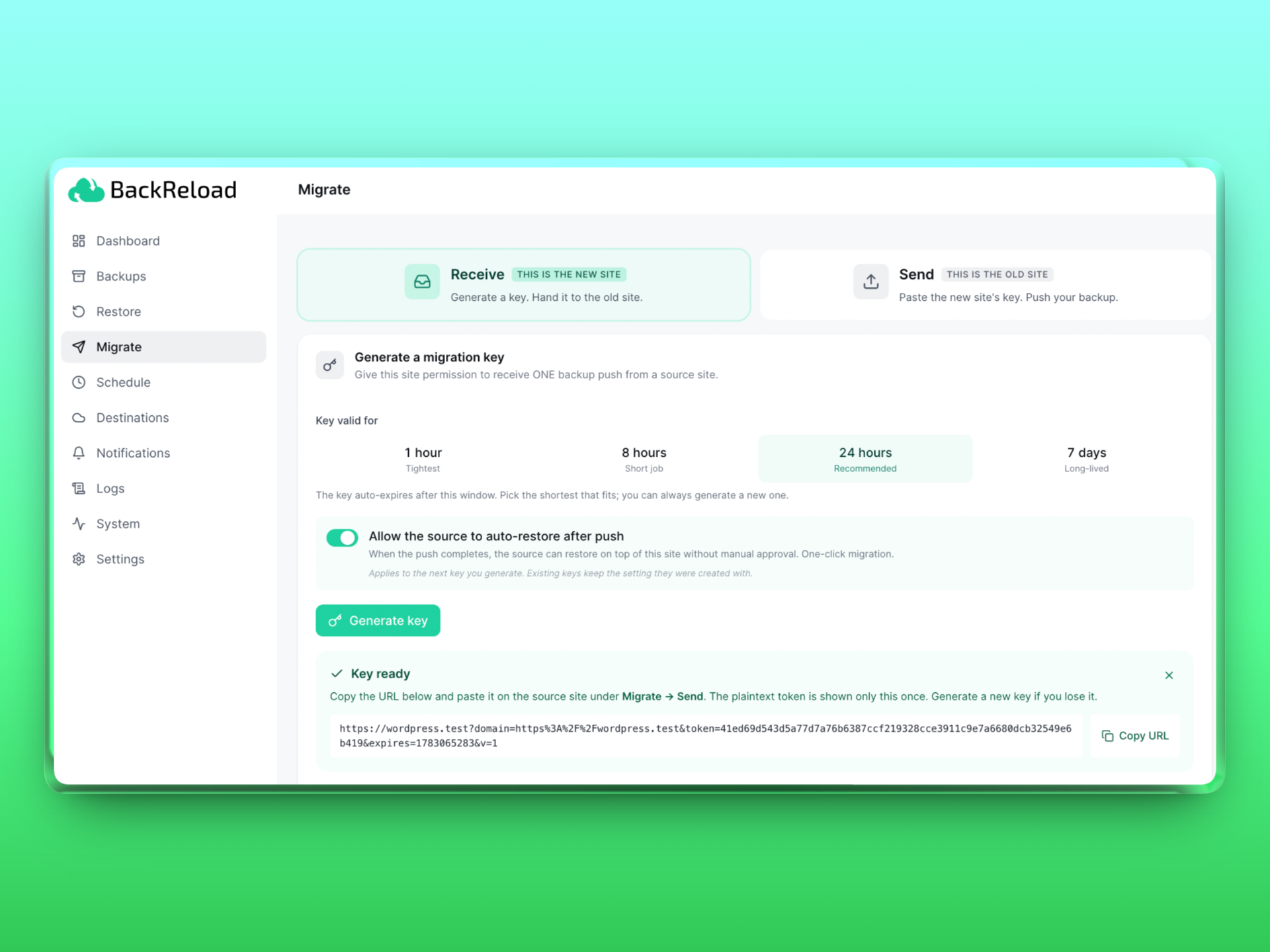 Notifications — email, Slack, Discord, Telegram, Microsoft Teams, Google Chat, Pushover, or a custom webhook.