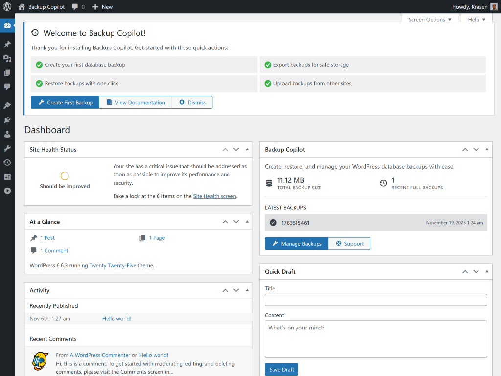 Progress tracking interface