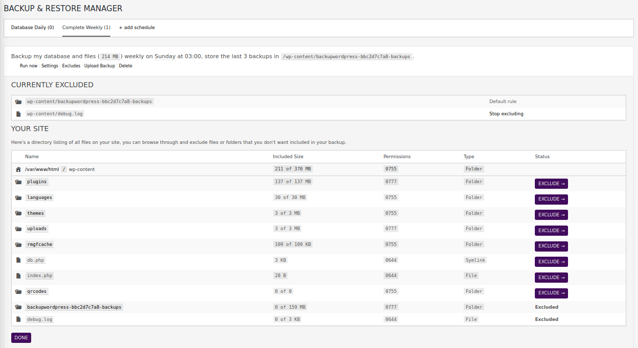 Easily manage exclude rules and see exactly which files are included and excluded from your backup