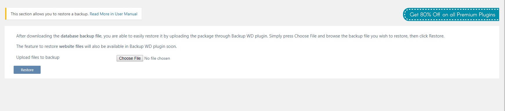 Backup by 10Web - Restore