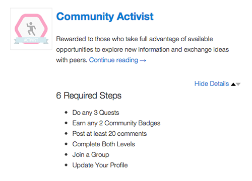 Combine BadgeOS Community Add-On actions with any other BadgeOS assessment requirements to customize the required steps for any badge or achievement.