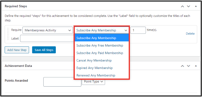 By enabling this add-on “Memberpress Activity” option will be added in the “Require” field.