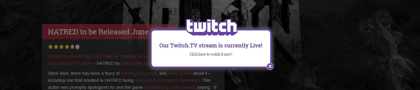 The alert will display whenever the Twitch stream you have set is live.