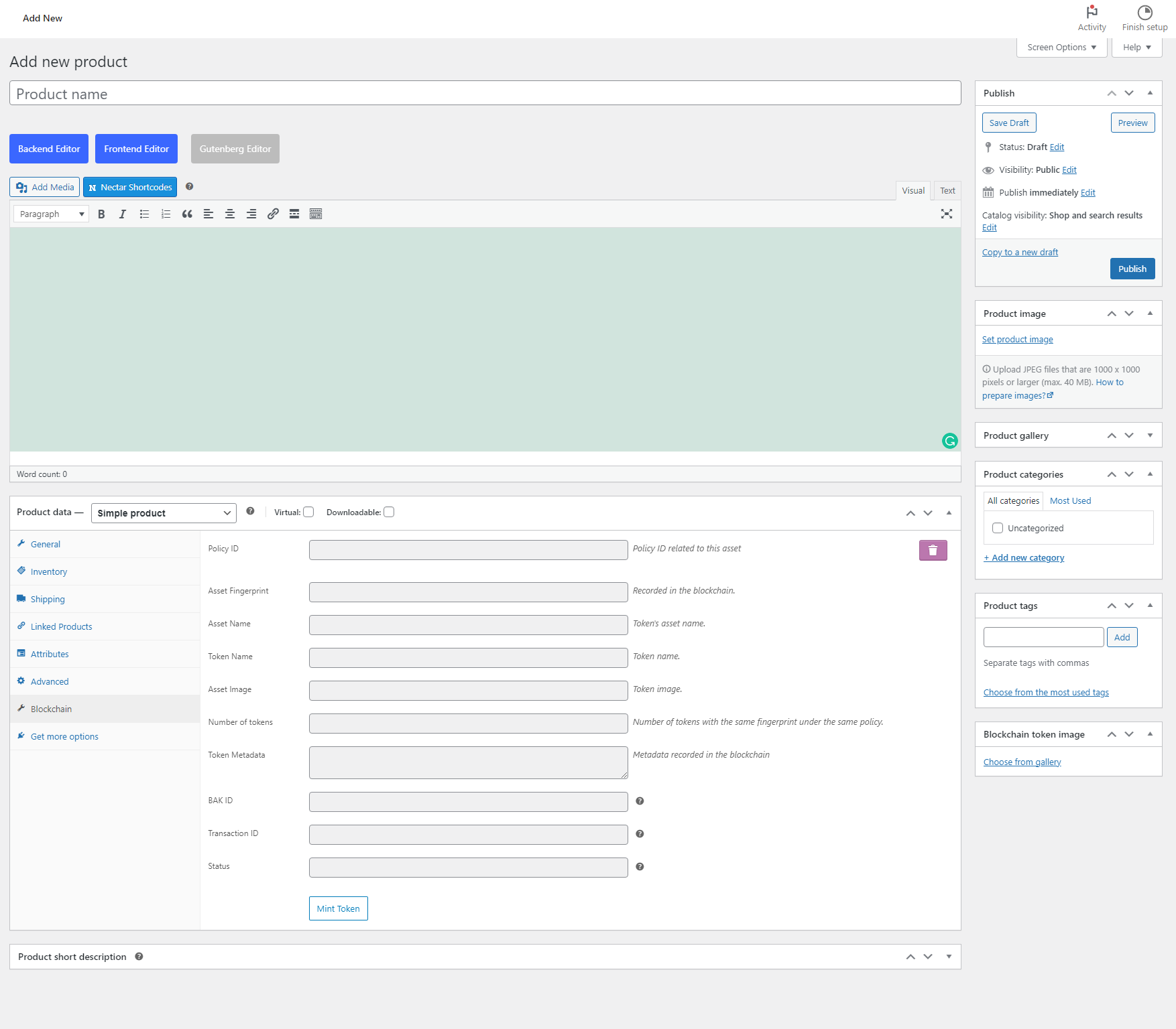 Product List filtered by tokenized products.