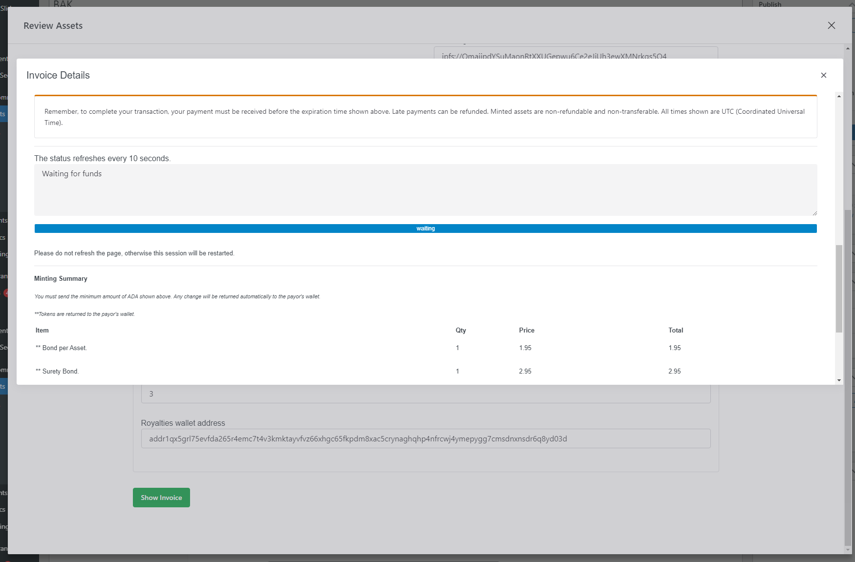 Bakrypt launchpad view with multiple assets/products