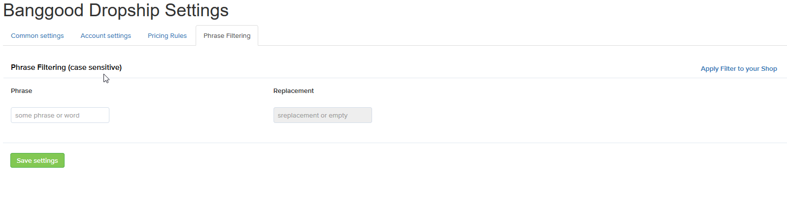 Remove or replace unwanted text from the content imported from Banggood
