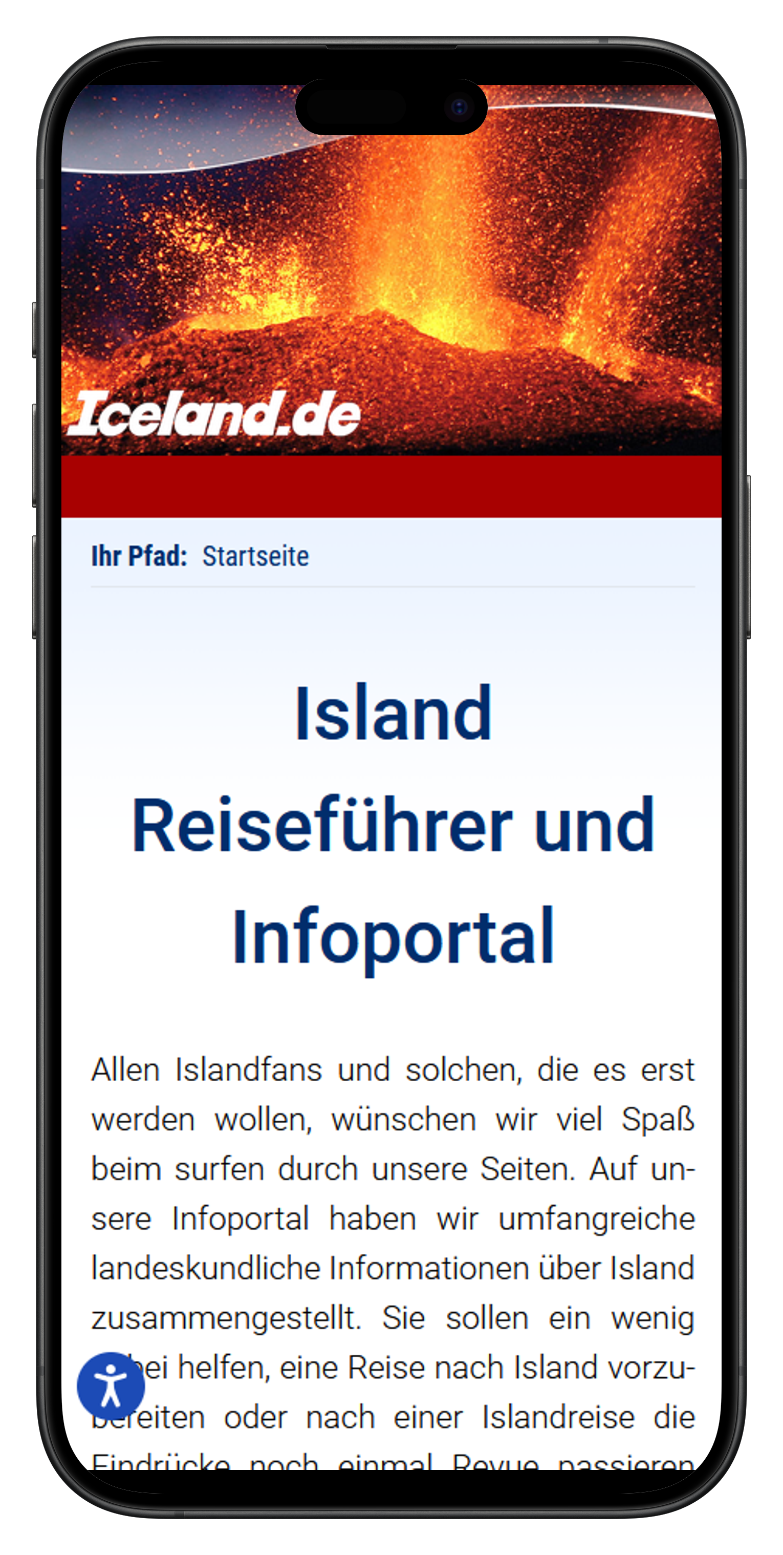 **Widget Icon on Mobile Version** – The Hürdenlos.Assist widget icon displayed on on a mobile version of a website.