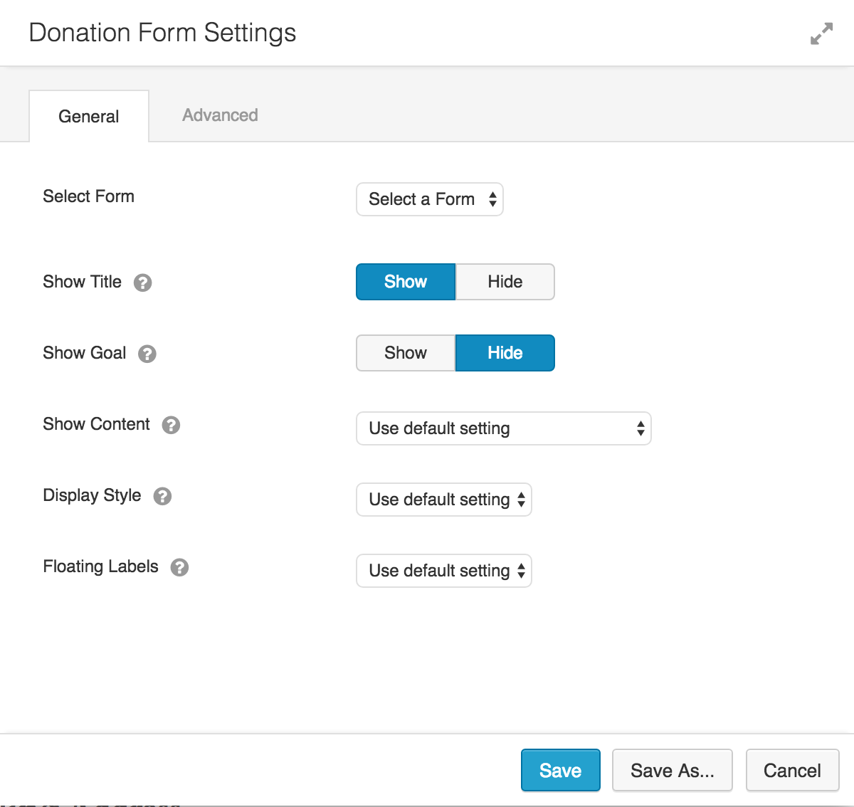 Donation Form and Goal modules