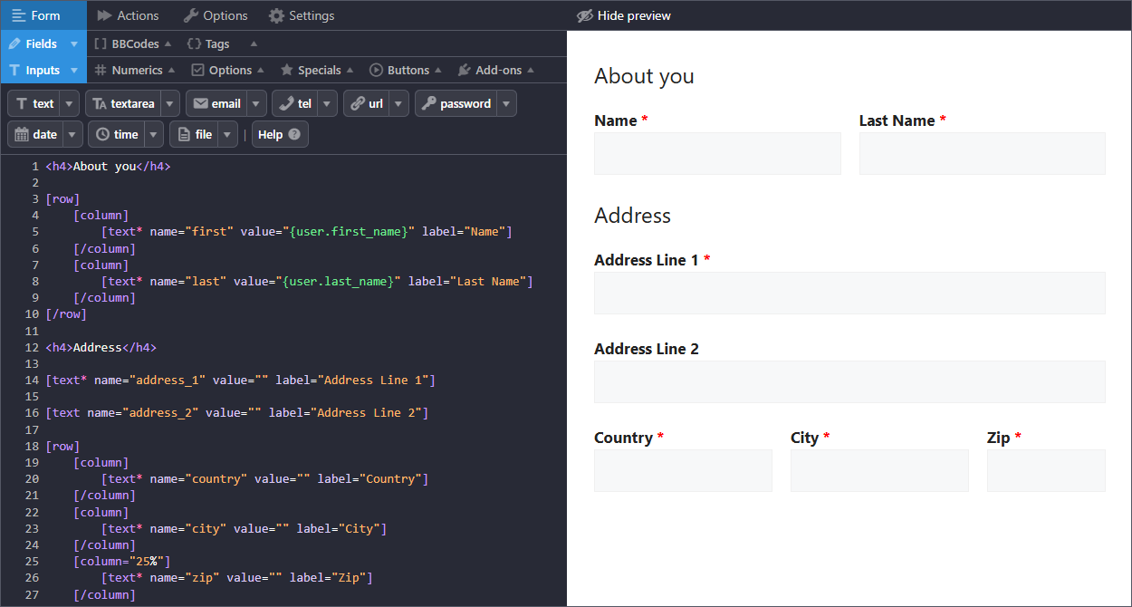 Easily edit any submission entry.