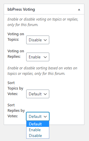 Override voting and sorting on topics and replies on individual forums.