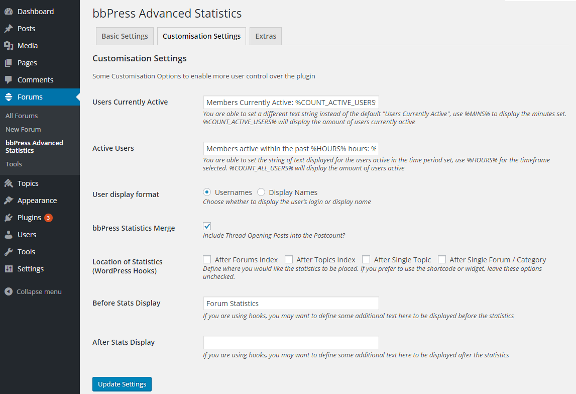 Some customisation options, with more to come in pending updates