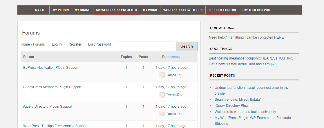 Login link at the bottom of forum pages