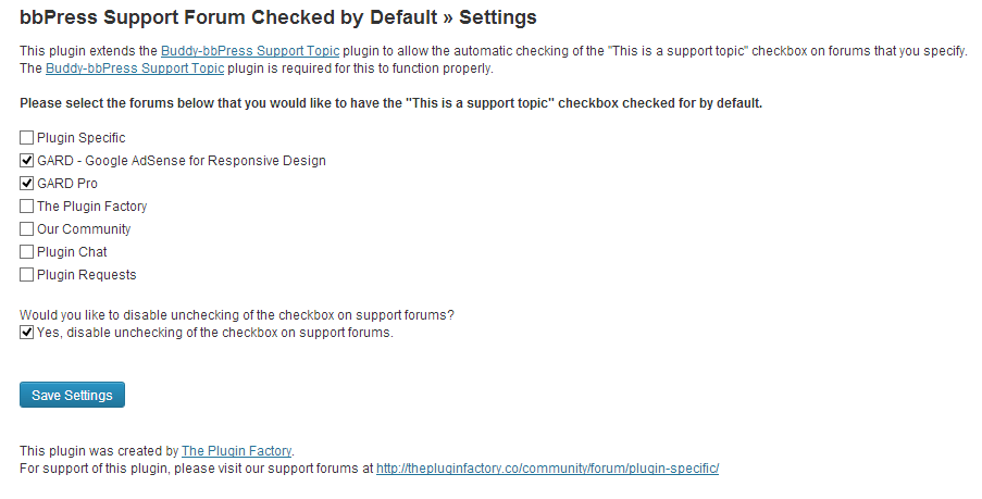 Settings Page