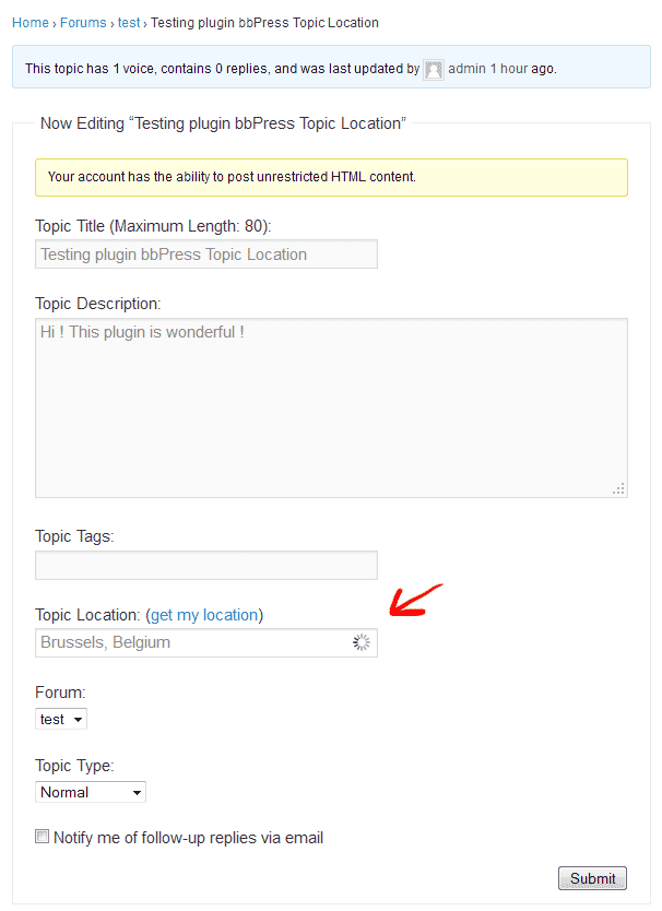 Topic edition (frontend)