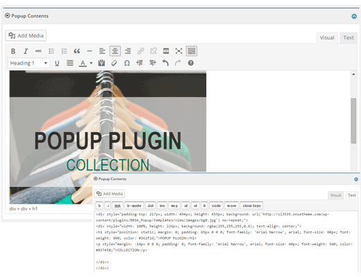 Changes to desired contents to complete popup design.