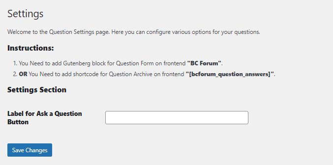 Forum settings