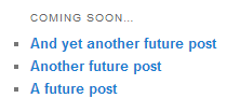 Sample of the widget in use displaying titles as hyperlinks