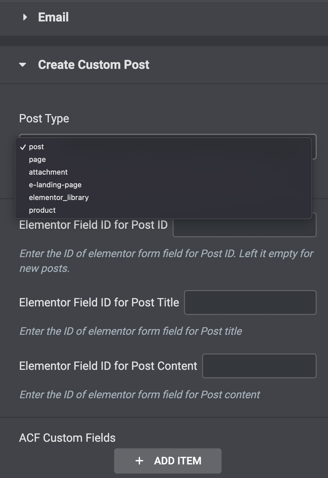 Create Custom Post - Showing all post types