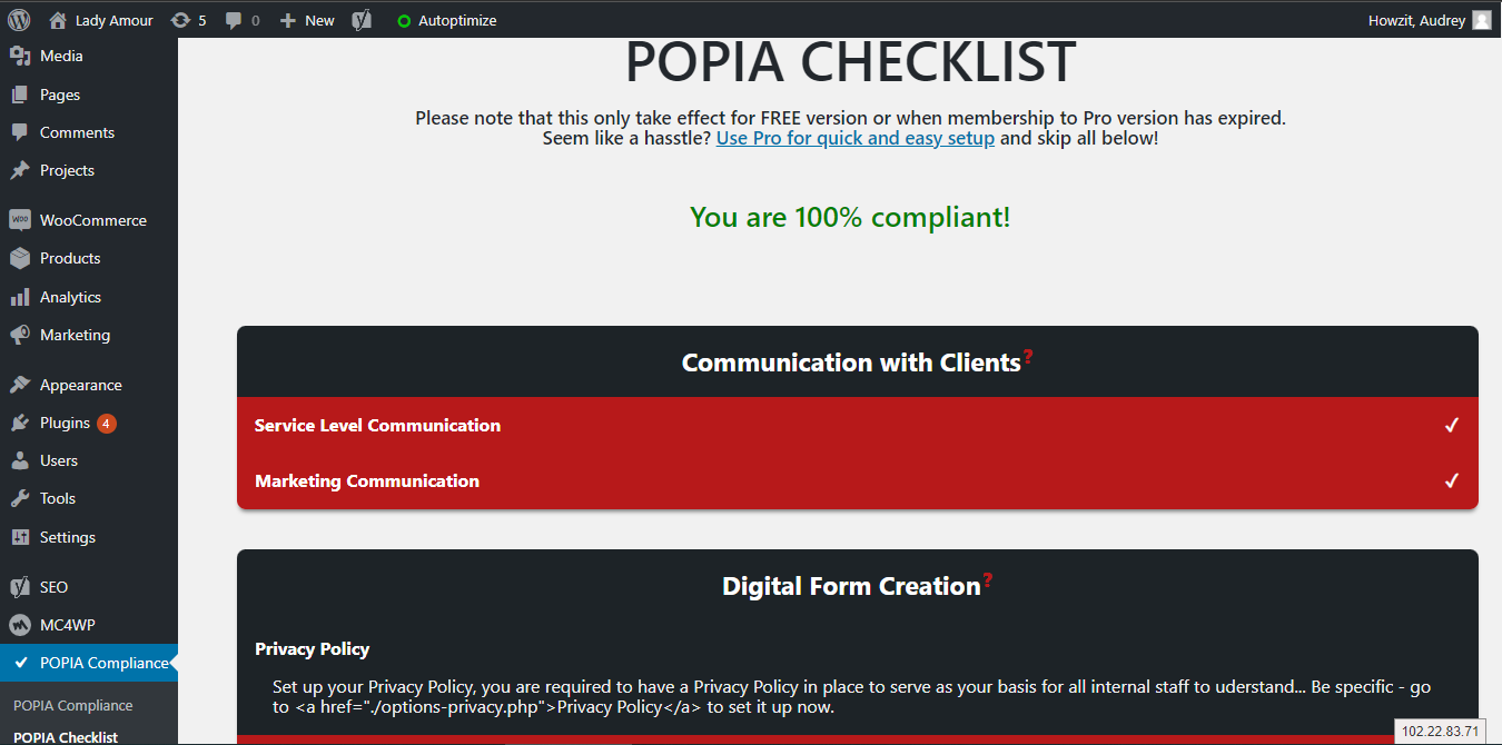 Be POPIA Compliant (BPC) | Checklist - Complete all these instructions and tick them as you complete them.