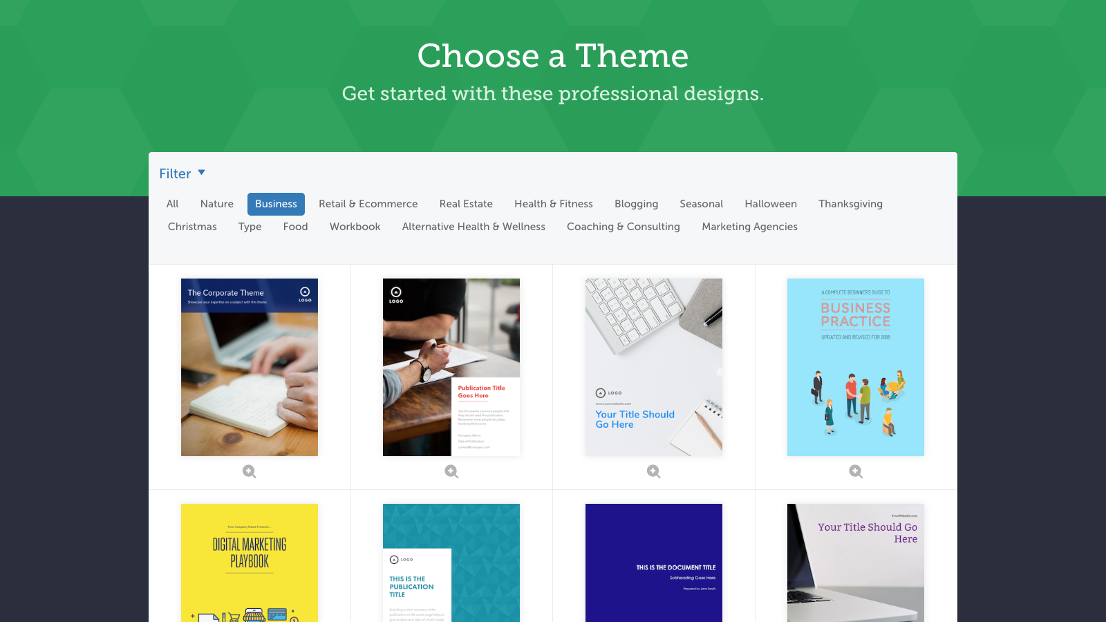 Browse our impressive range of themes.