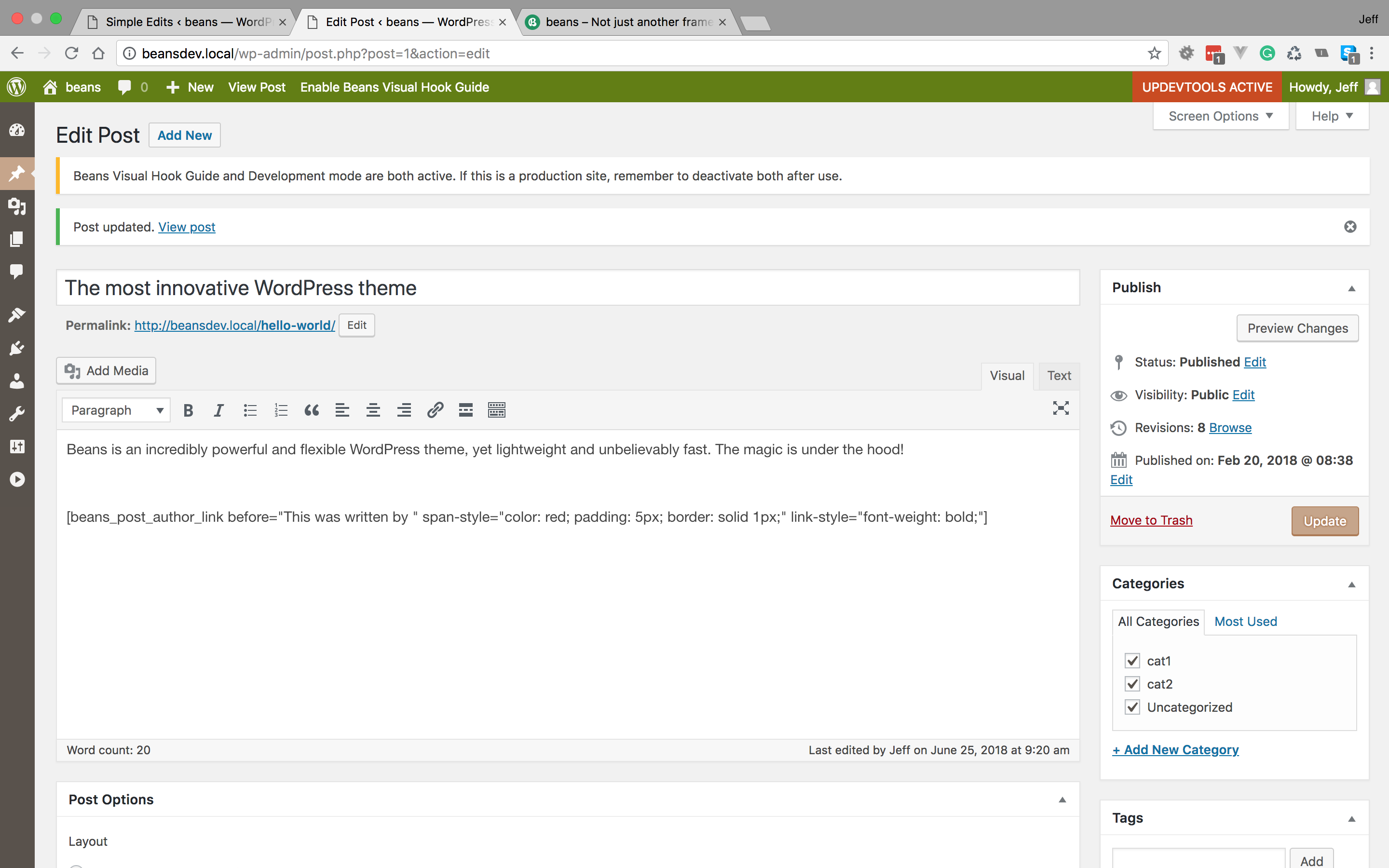 Use shortcakes anywhere in post or page content areas and widgets (if shortcakes are enabled)