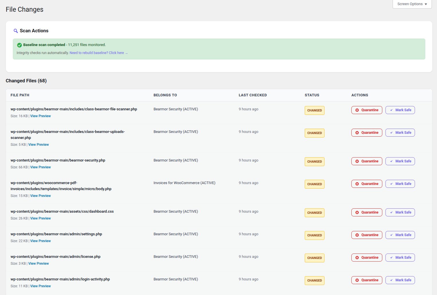 **Hardening Options** - Simple toggles for common security fixes