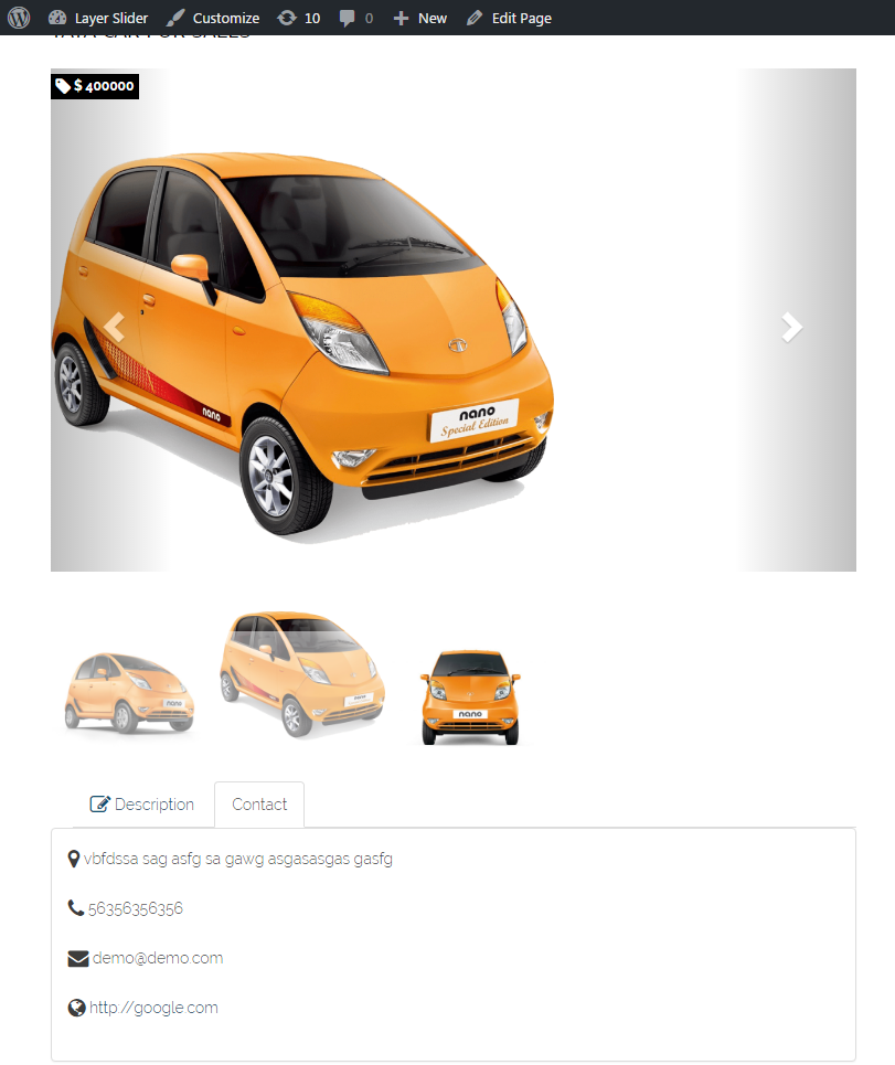 listing detail page