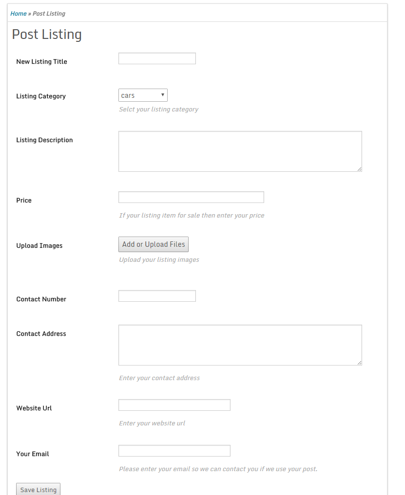 post listing