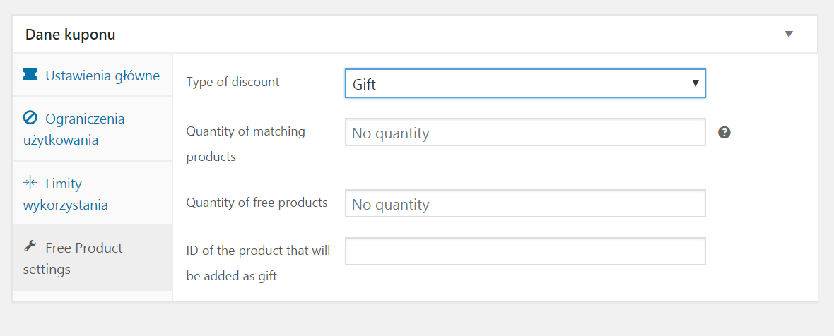 Gift type of discount