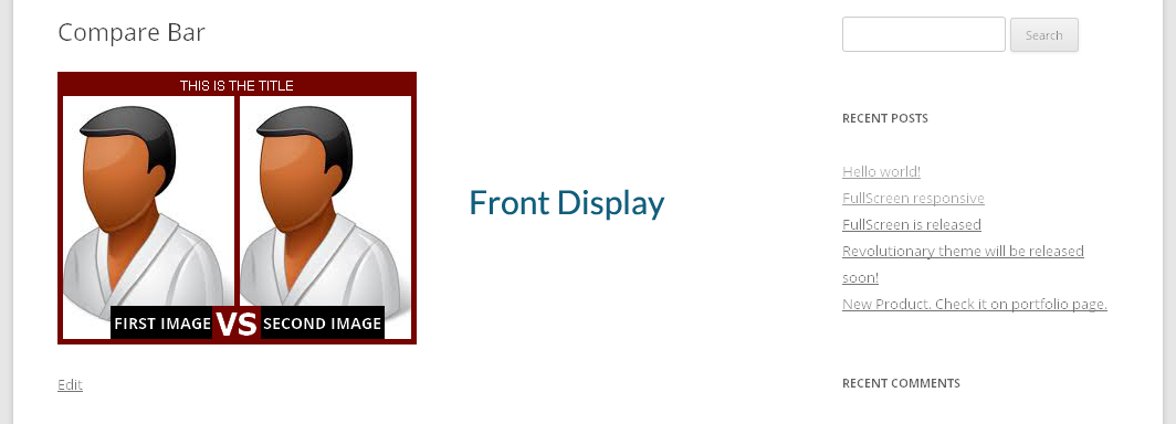 Compare bar frontend display.
