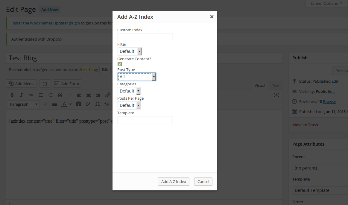 Generate content on a blank page, or a page with no existing listing.