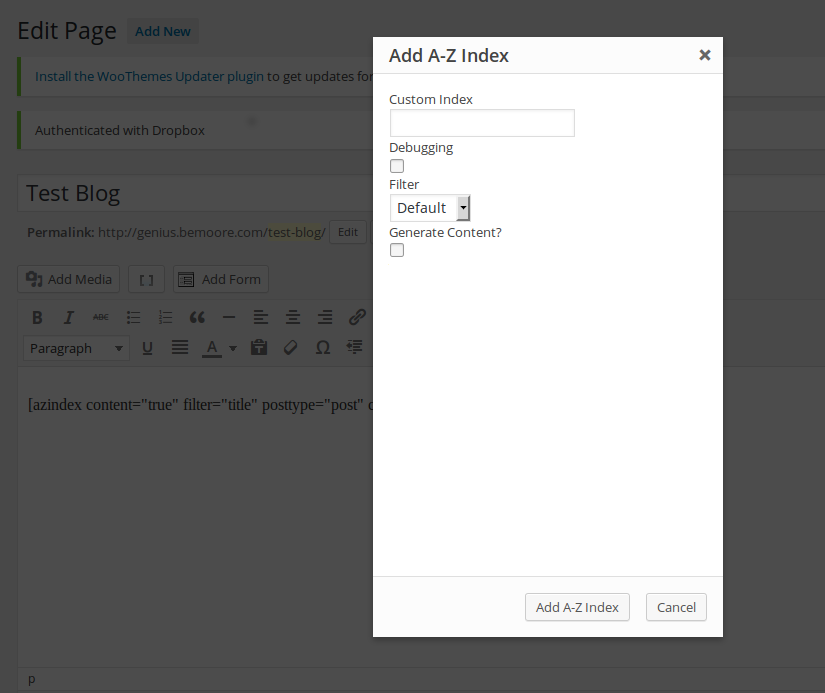 Filter existing list on a page