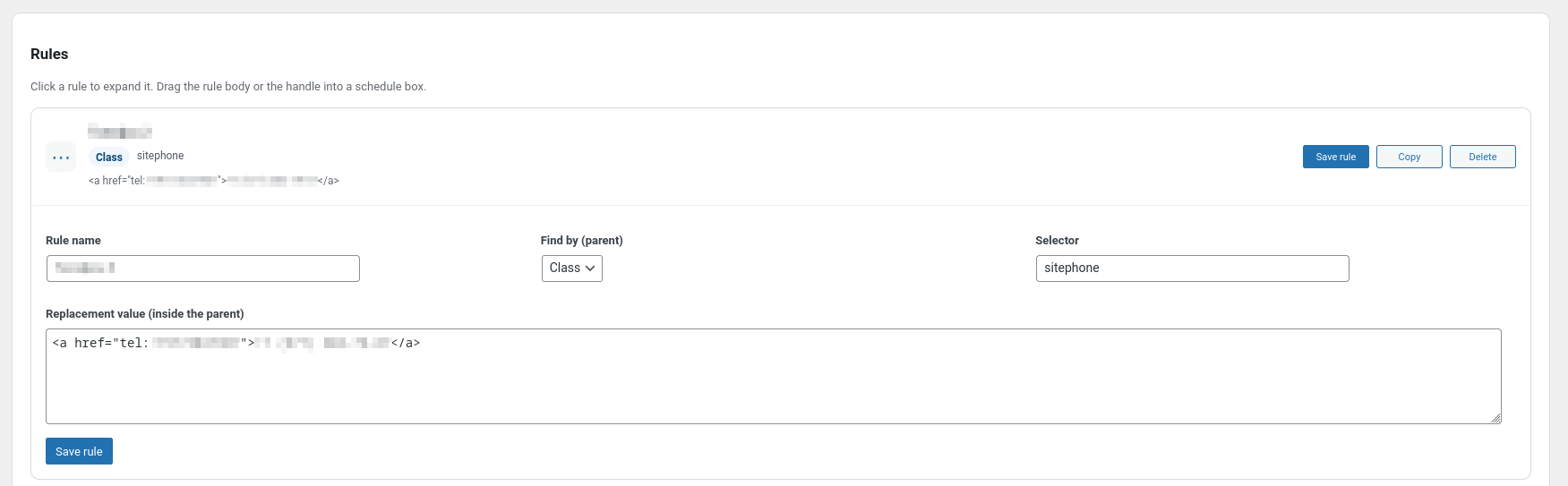 Expanded rule editor.