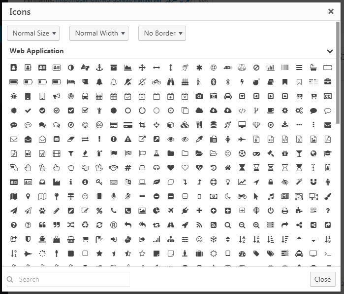 Insert Font Awesome Icons (Different Groups)