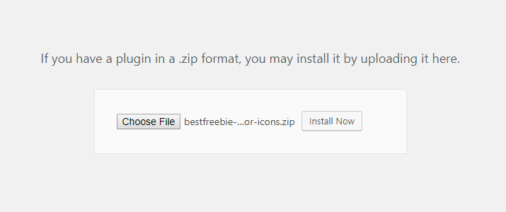 Upload bestfreebie-elementor-icons.zip file