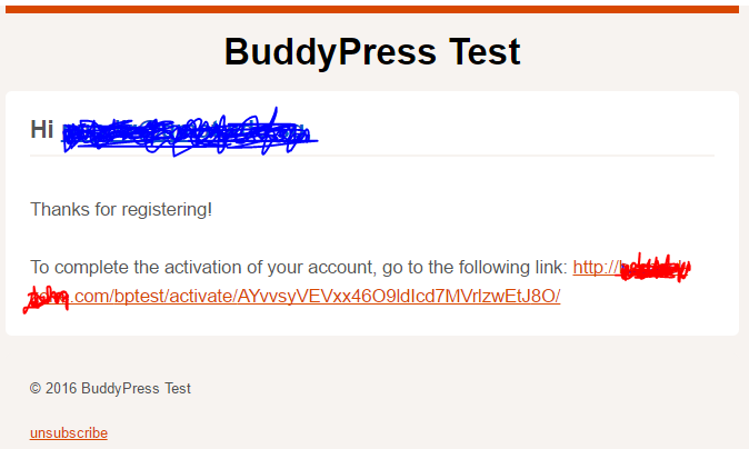 The email contains a time-sensitive activation link on which the visitor must click to activate membership.